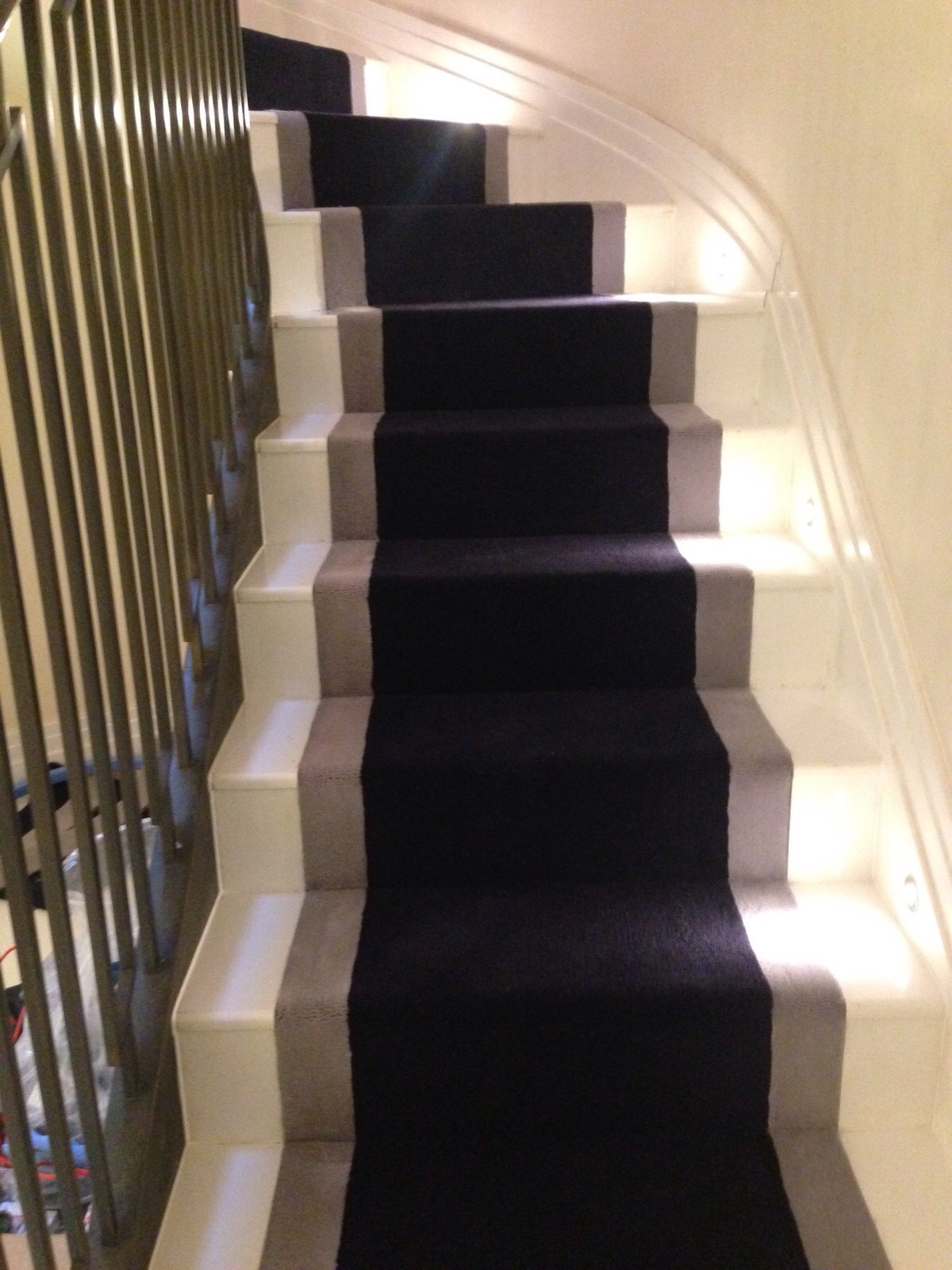 stair, runner, border, velvet, grey, carpet